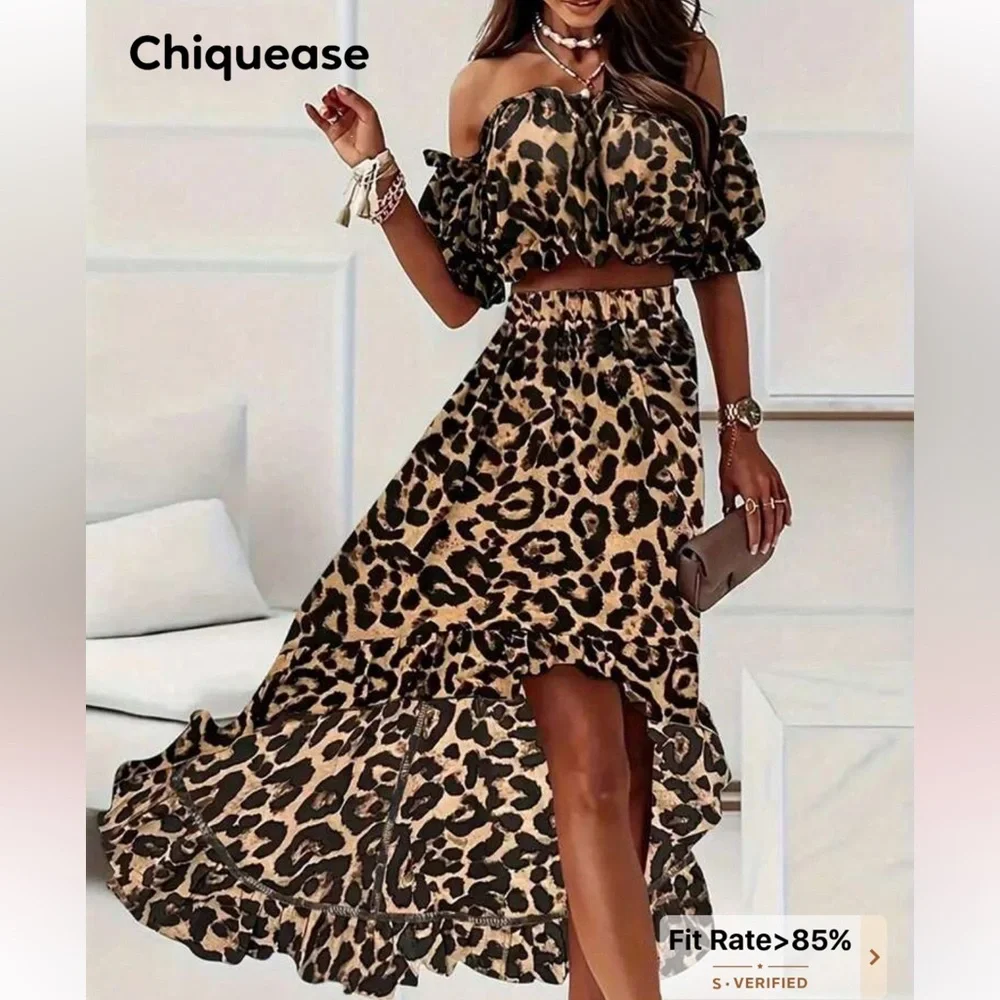 SHEIN Leopard Print Ruffle Blouse - Picture 3 of 3